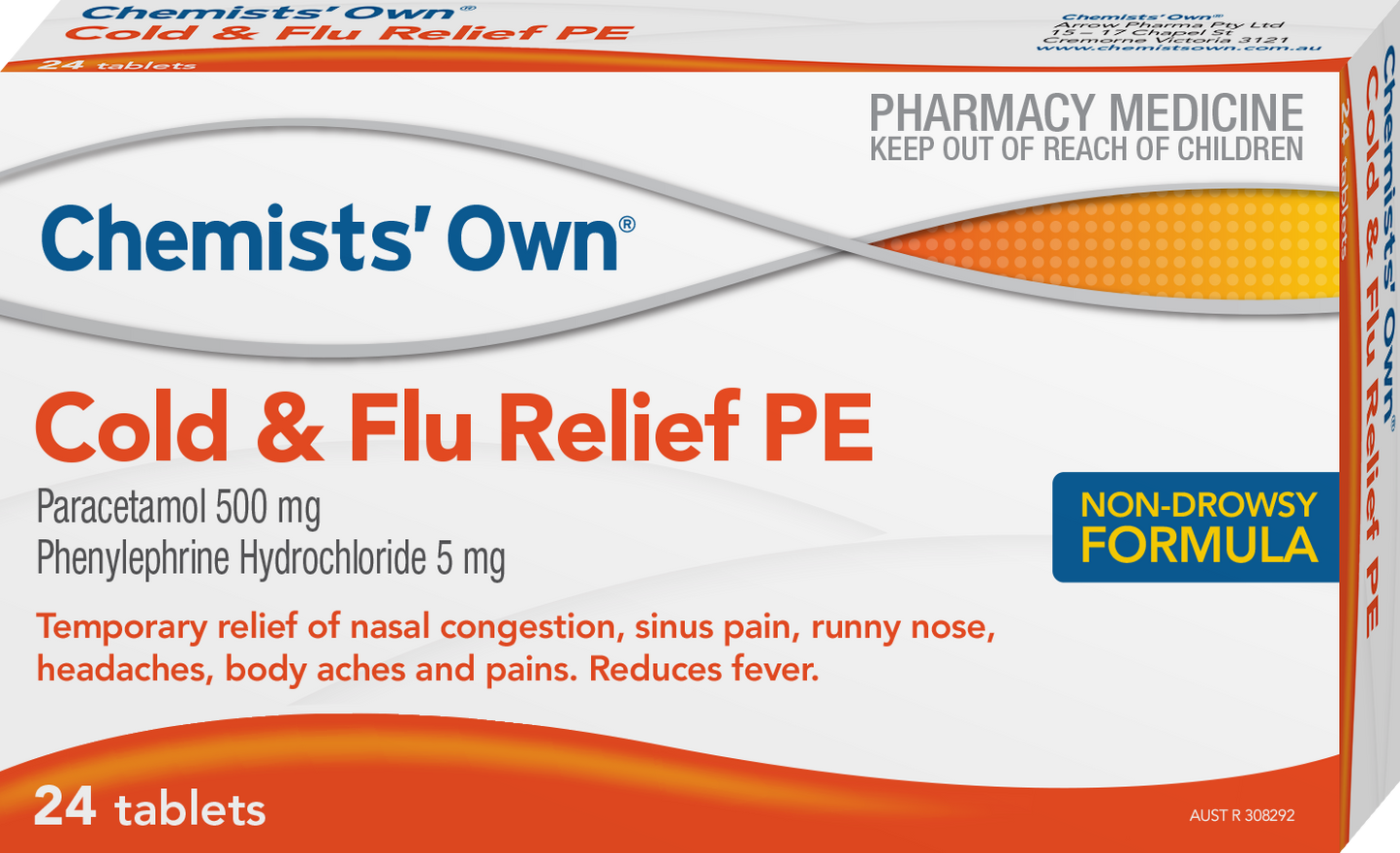 CO Cold & Flu Relief PE Tabs 24