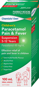 Chemist’s Own Children's Paracetamol 5-12 Yrs Susp 100mL
