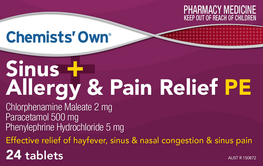 CO Sinus + Allergy & Pain Relief PE Tablets 24