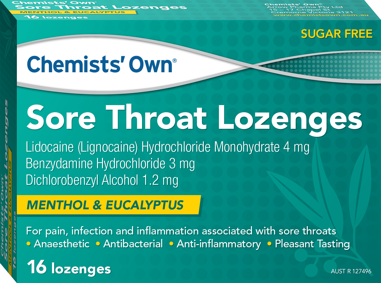 CO Sore Throat Lozenges Menthol & Eucalyptus 16