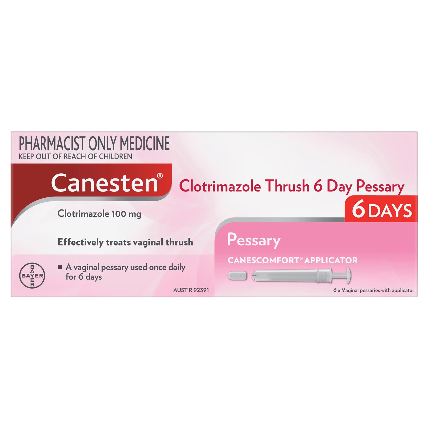 Canesten 6 Day Thrush Treatment Pessary