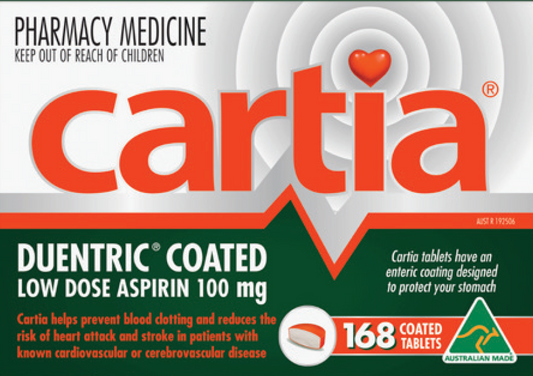 Cartia 100mg 168 Tablets