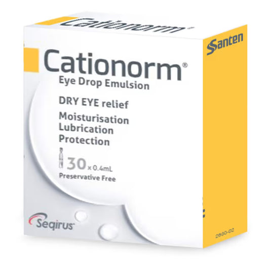 Cationorm Eye Drop Emulsion 30 x 0.4mL Dry Eye Relief Moisturisation Lubrication