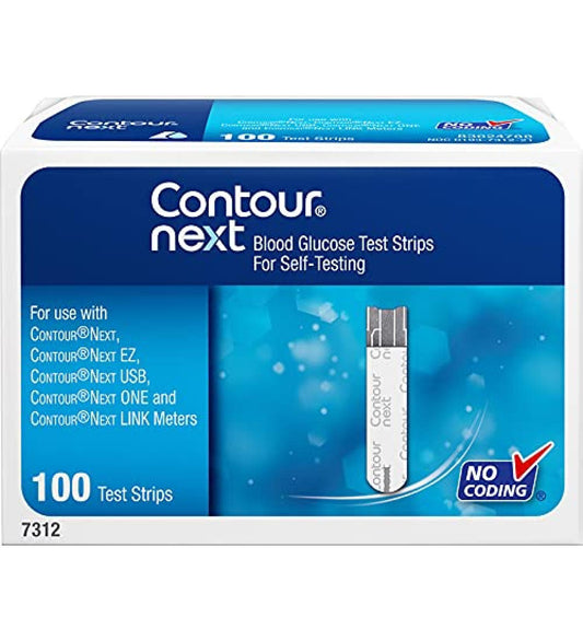 Contour Next Blood Glucose test strips 100 tests one box
