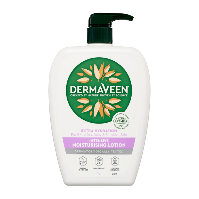 DermaVeen Extra Hydration Intensive Moisturising Lotion for Extra Dry, Itchy & Sensitive Skin 1L