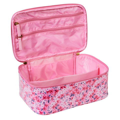 FEMME BEAUTE Train Case Pink Floral