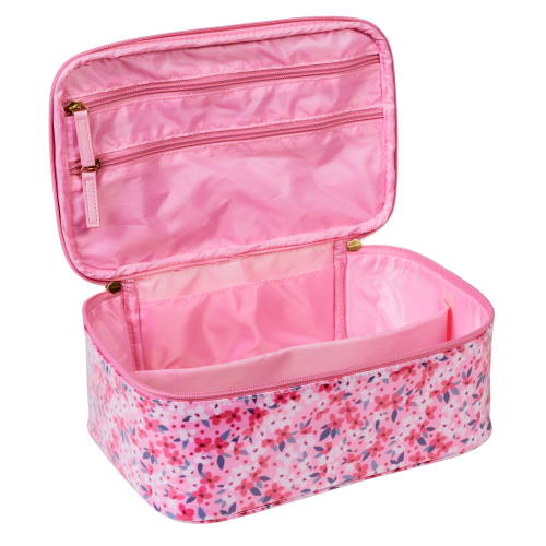 FEMME BEAUTE Train Case Pink Floral