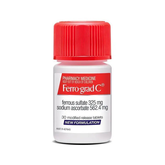 Ferro-Grad C Iron & Vitamin C 30 Tablets NEW