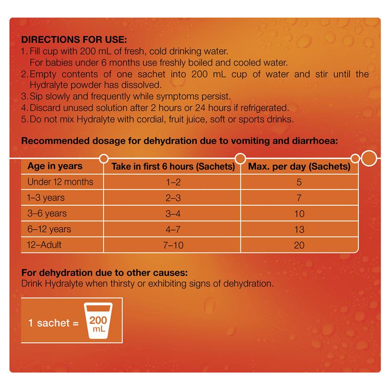 Hydralyte Orange Sachet 5g -10 pack