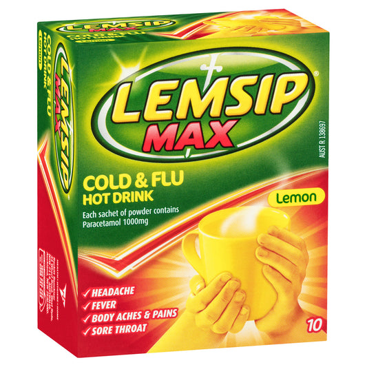 Lemsip Max Cold and Flu Relief Hot Drink Lemon 10pk