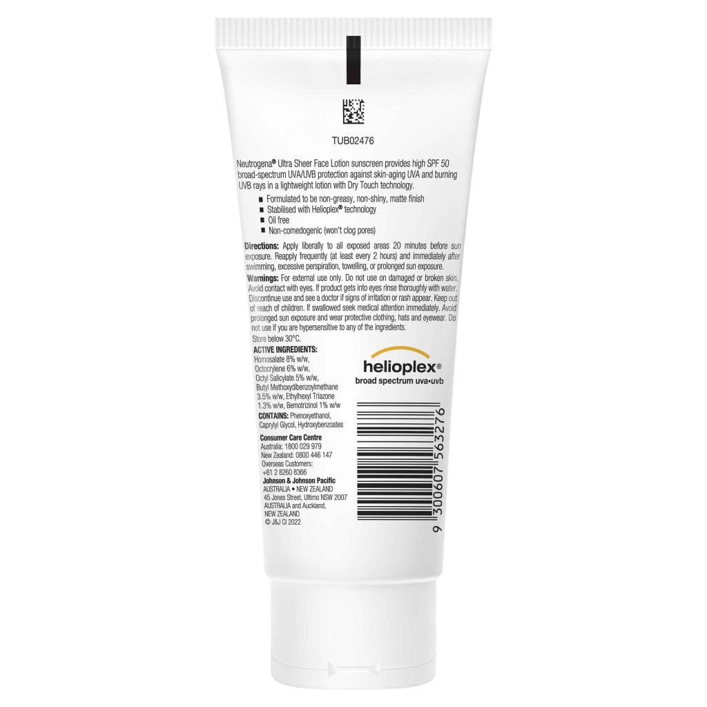 Neutrogena Ultra Sheer Face Lotion 50+ 88ml