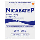 Nicabate P Patch Quit Smoking 21 mg 28 Patches