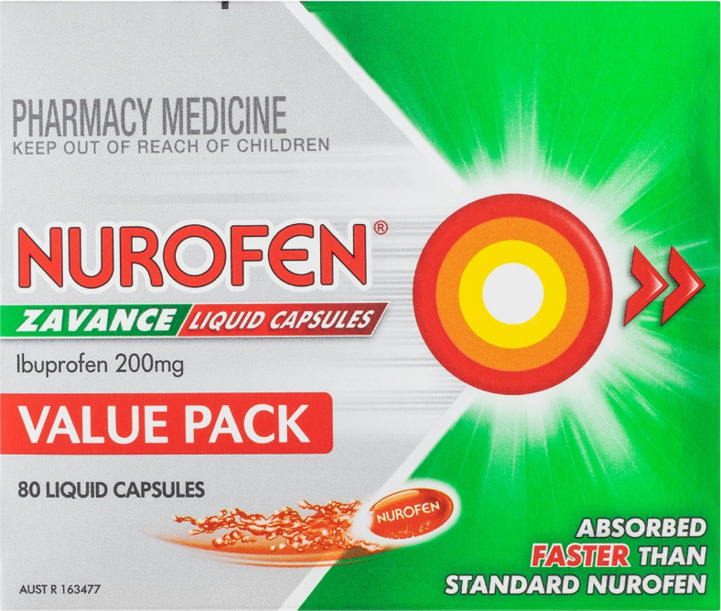 Nurofen Zavance 200mg Liquid Capsules - 80 Capsules