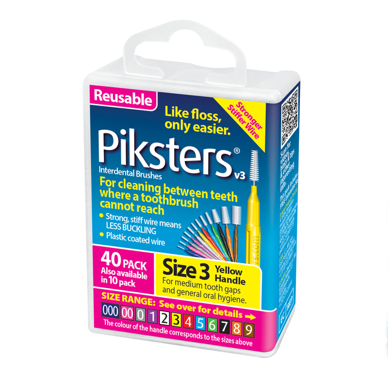 Piksters Interdental Brushes Size 3 Yellow 40pk