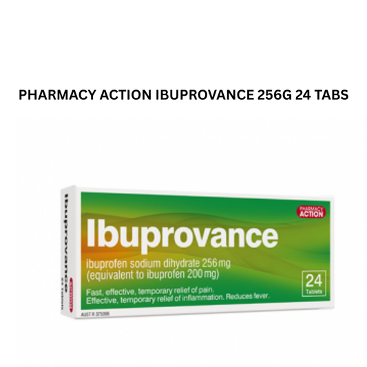 Pharmacy Action Ibuprovance (Ibuprofen lysine 256mg equiv. ibuprofen 200mg) Tablets 24