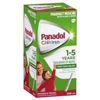 Panadol Children 1-5 Years Colour-Free Strawberry 200mL