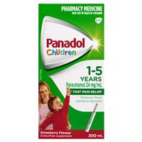 Panadol Children 1-5 Years Colour-Free Strawberry 200mL
