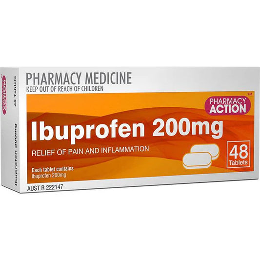 Pharmacy Action Ibuprofen 200mg Tablets 48