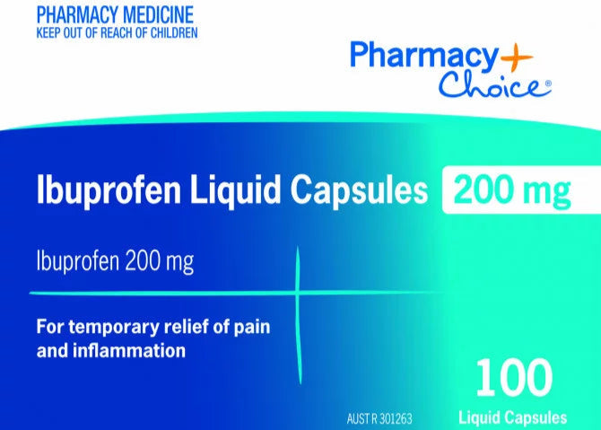 PharmacyChoice C Ibuprofen Liquid Capsules 200 mg 100 Capsules
