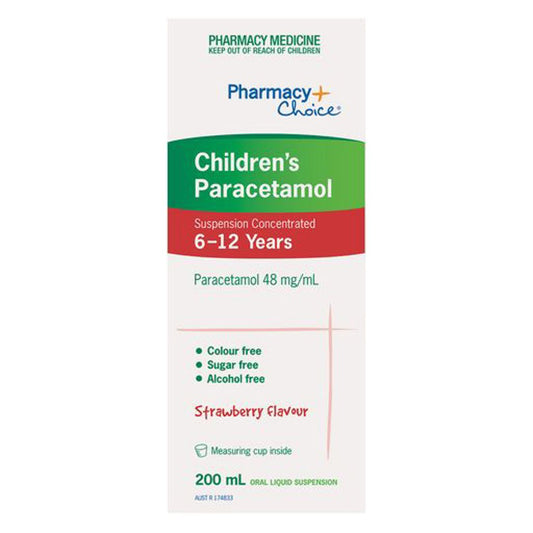 PharmacyChoice Children's Paracetamol Suspension Concentrated (6-12 Years) 200 mL