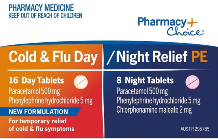 PharmacyChoice Cold & Flu Day/Night Relief PE 24 Tablets