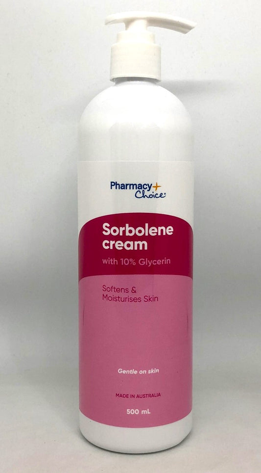 Pharmacy Choice Sorbolene Cream with 10% Glycerin Pump 500g Skin Moisturiser