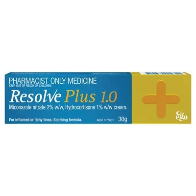 Resolve Plus 1%/2% Cream 30g - Hydrocortisone + Miconazole