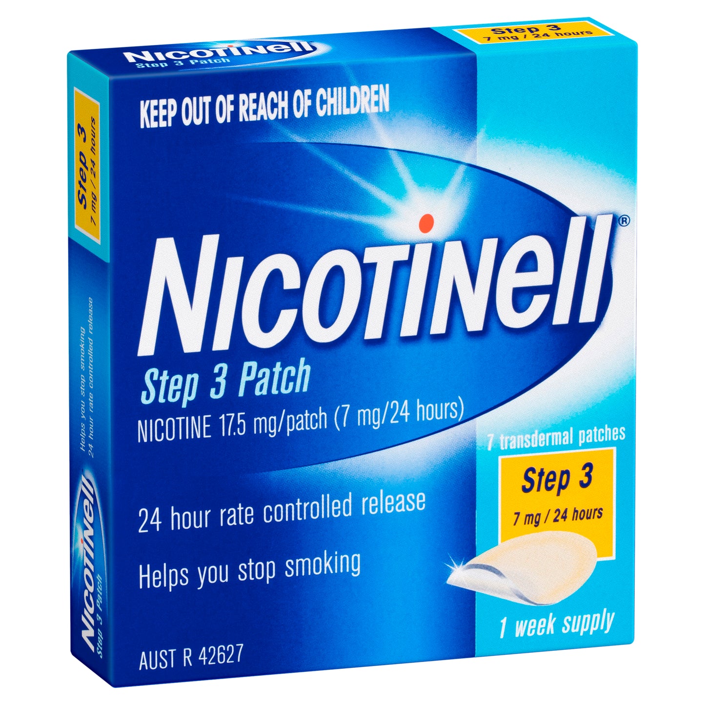 Nicotinell 24 Hour Patch Step 3 7 mg 7 Pack (7 Day Supply)