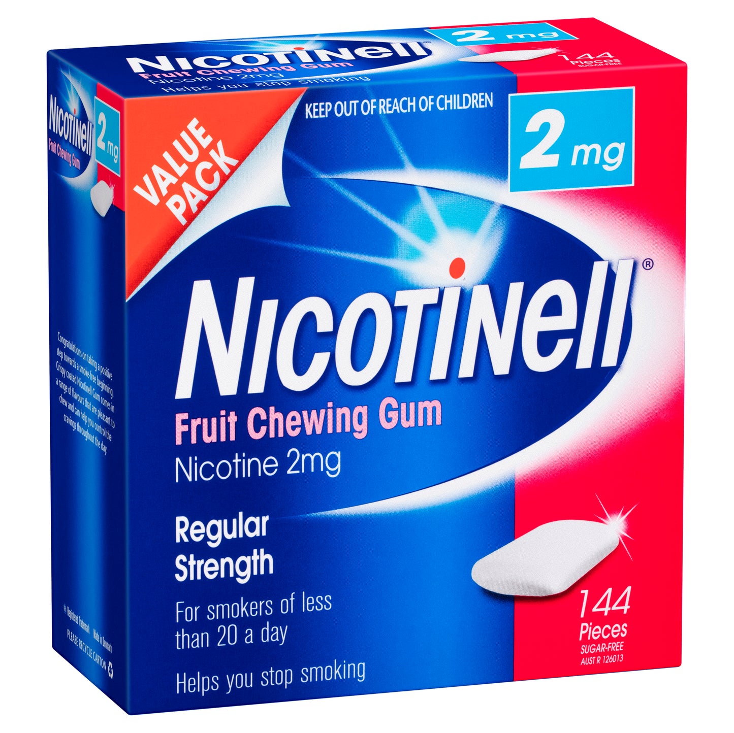 Nicotinell Nicotine Gum Fruit 2 mg 144 Pack