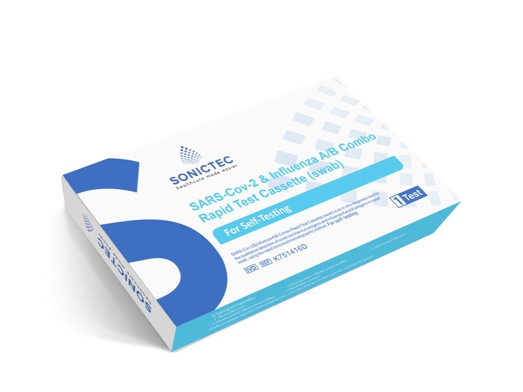 SONICTEC INFLUENZA A/B & COVID-19 COMBO RAPID TEST (SWAB)