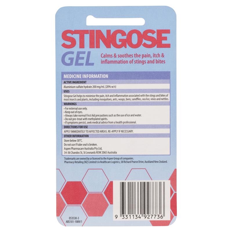 Stingose Gel Tube Blister 25g