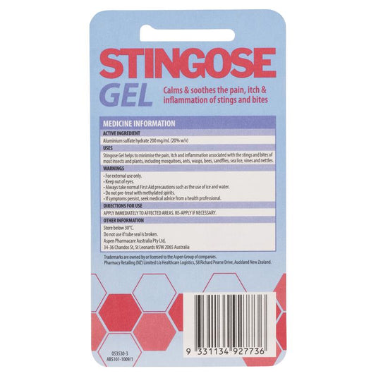 Stingose Gel Tube Blister 25g