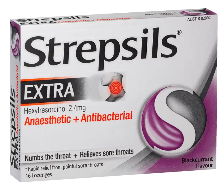 Strepsils Extra Blackcurrent Flavour 16 Lozenges