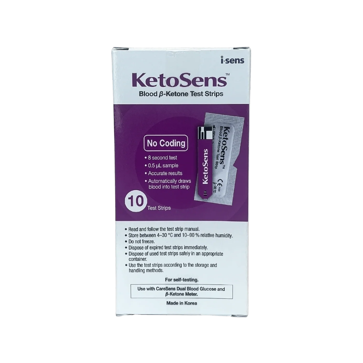 CareSens KetoSens Blood Ketone Test Strips Box of 10