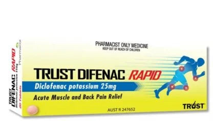 Trust Difenac Rapid Diclofenac Potassium 25mg Tablets 30