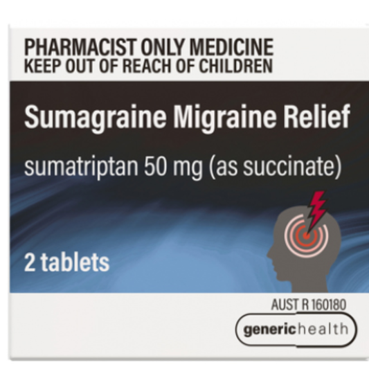 Sumagraine Migraine Relief (Sumatriptan 50mg) Tablets 2