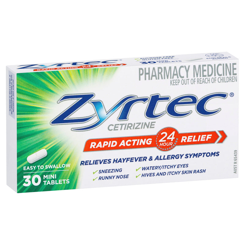 Zyrtec Cetirizine Rapid Acting Relief 30 Tablets