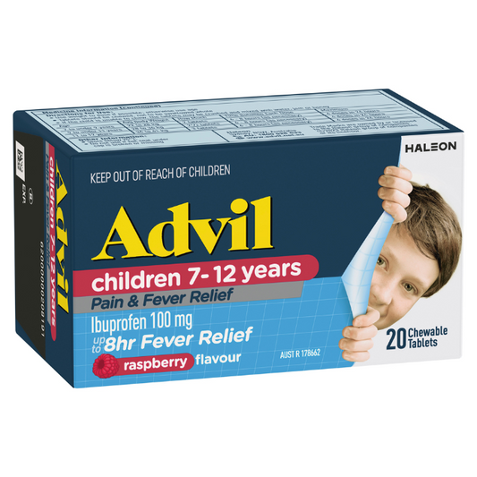 Advil Children's Chewable Tablets 7-12 Years Raspberry 20 Pack