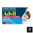 Advil Children's Chewable Tablets 7-12 Years Raspberry 20 Pack