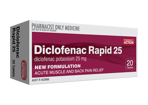 Pharmacy Action Diclofenac Rapid 25mg 20