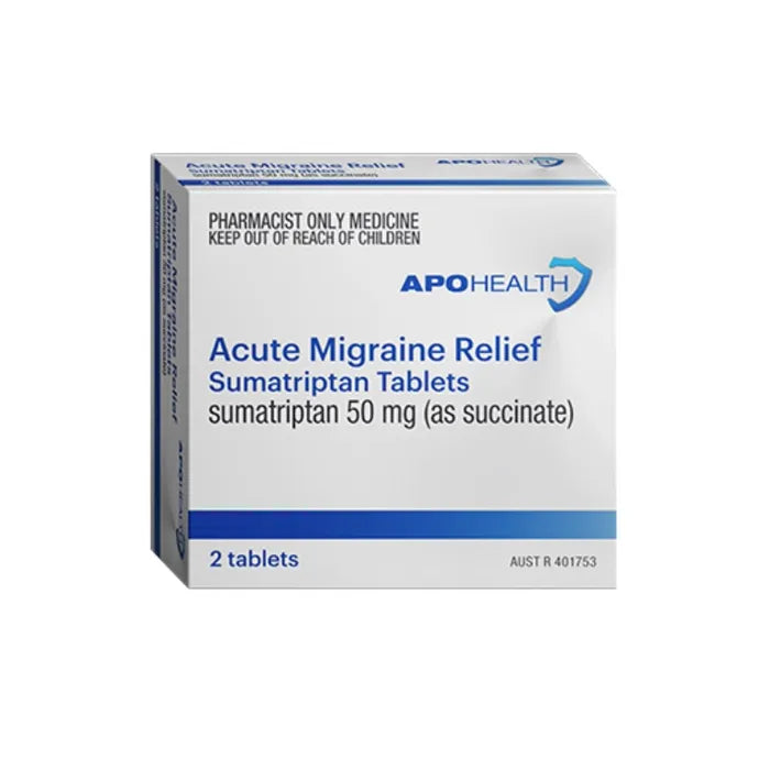 APOHEALTH Acute Migraine Relief (Sumatriptan 50mg) Tablets 2