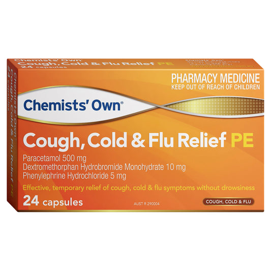Chemist’s Own Cough Cold & Flu Relief PE Capsules 24