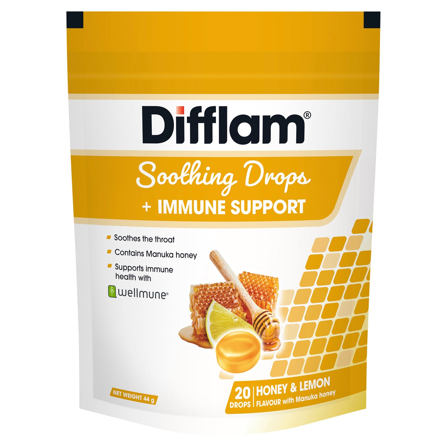 Difflam Soothing Drops + Immune Support Honey Lemon 20