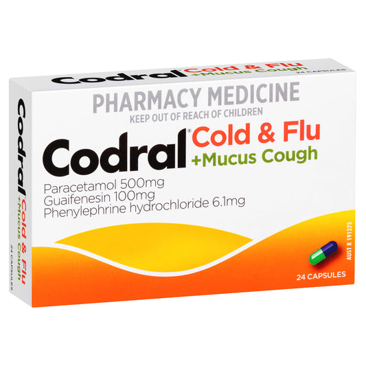 Codral PE Cold & Flu + Mucus Cough Capsules 24
