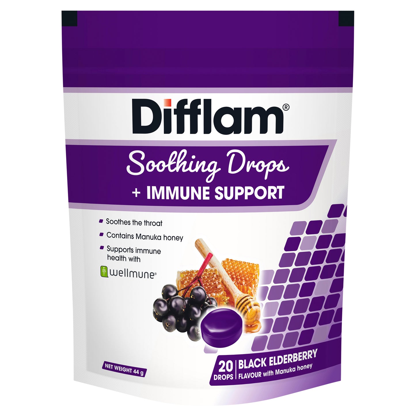 Difflam Soothing Drops + Immune Support Black Elderberry 20
