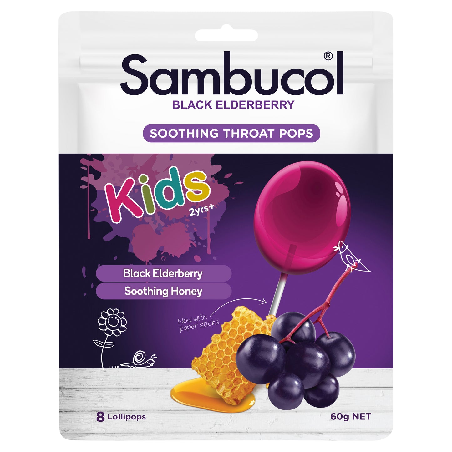 Sambucol Kids Throat Pops Pack 8