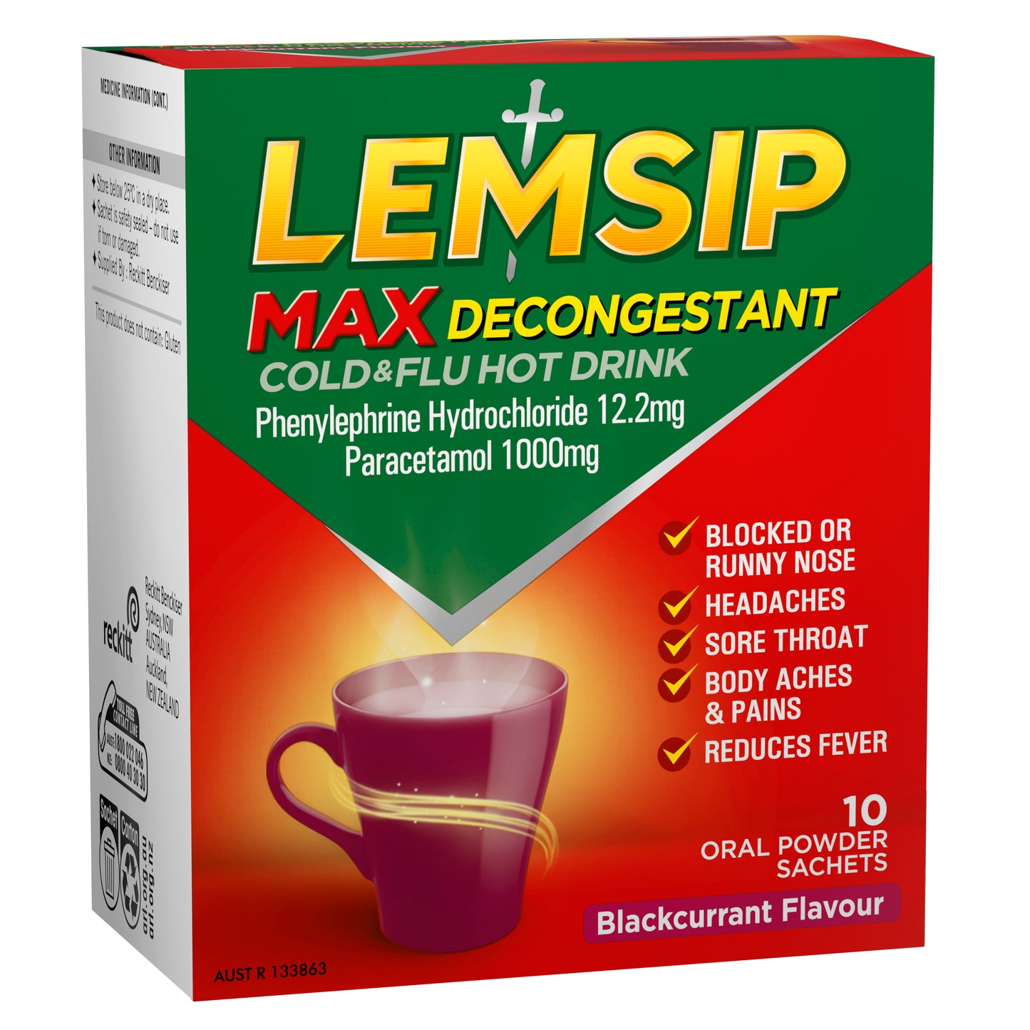 Lemsip Max Decongestant Blackcurrant Sachets 10