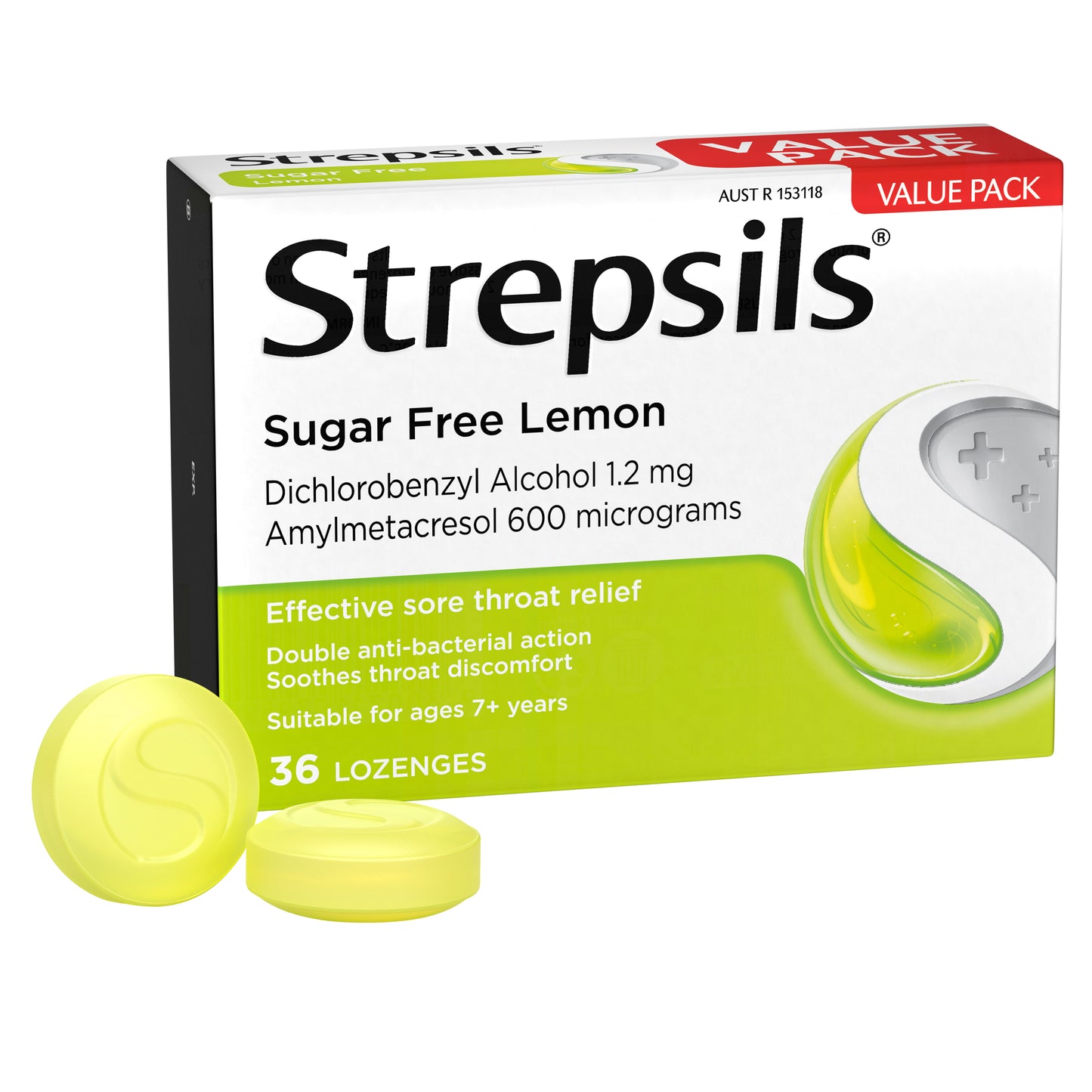 Strepsils Lemon Sugar-Free Lozenges 36