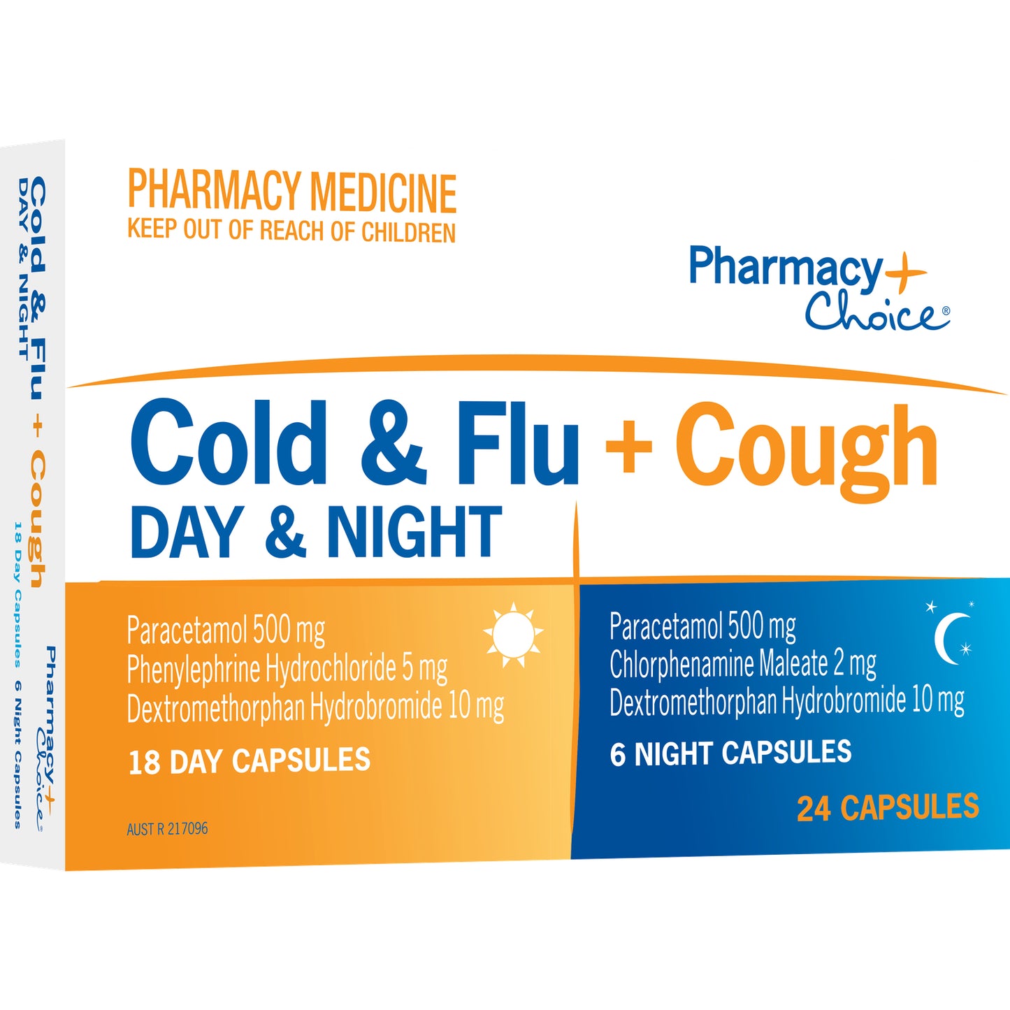 Pharmacy Choice Cold & Flu + Cough Day & Night PE Capsules 24