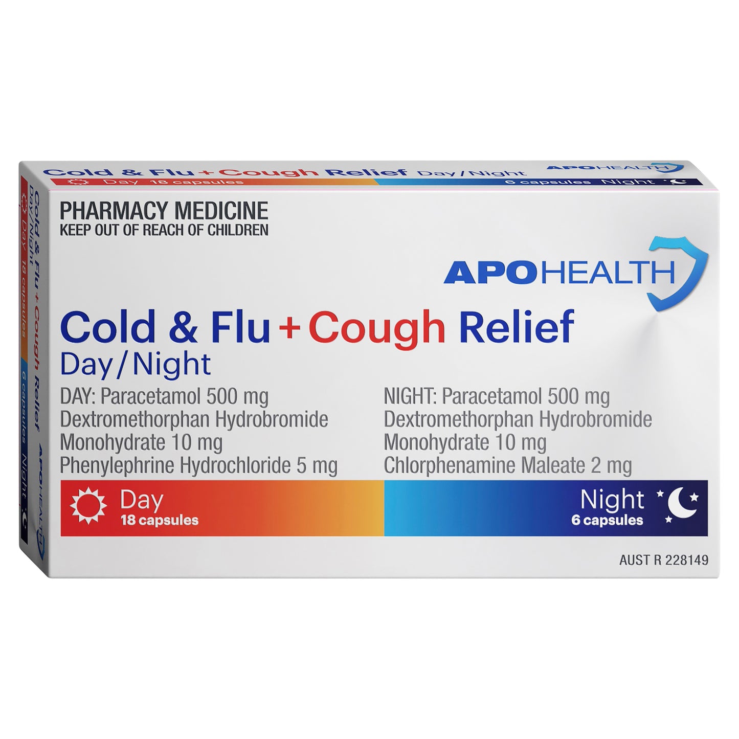 APH Cold & Flu + Cough Relief Day & Night Capsules 24